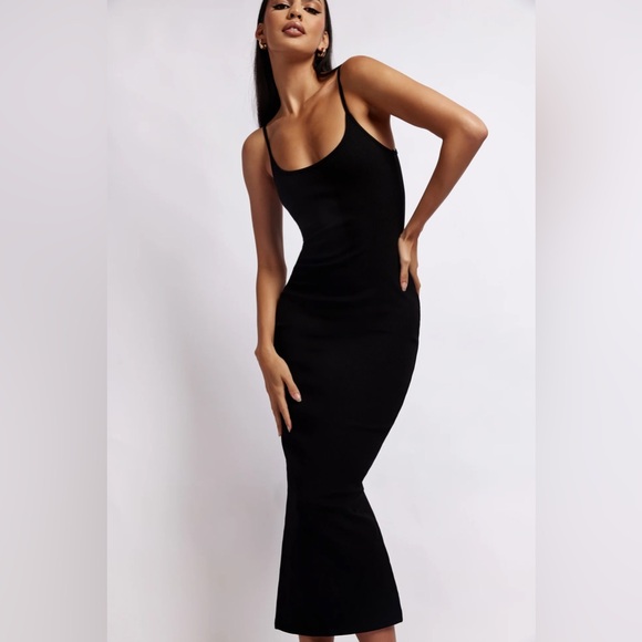 MESHKI Alexis Ribbed Cami Midi Dress - Black size XS - Picture 1 of 6